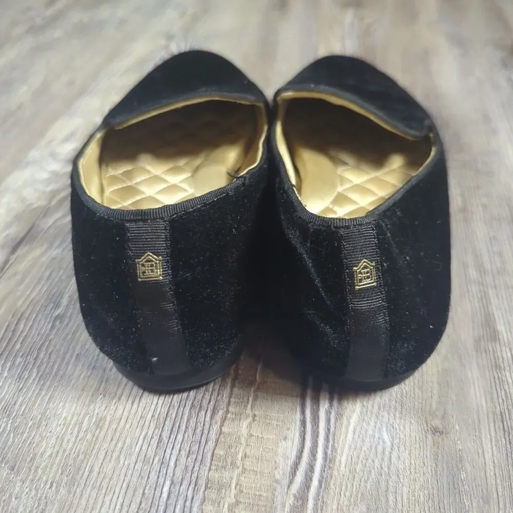 Birdies The Starling Black Velvet Flats Slippers Loafers Slip On Women’s Size 7
